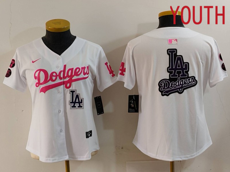 Youth Los Angeles Dodgers Blank White joint name 2024 Nike MLB Jersey style 10